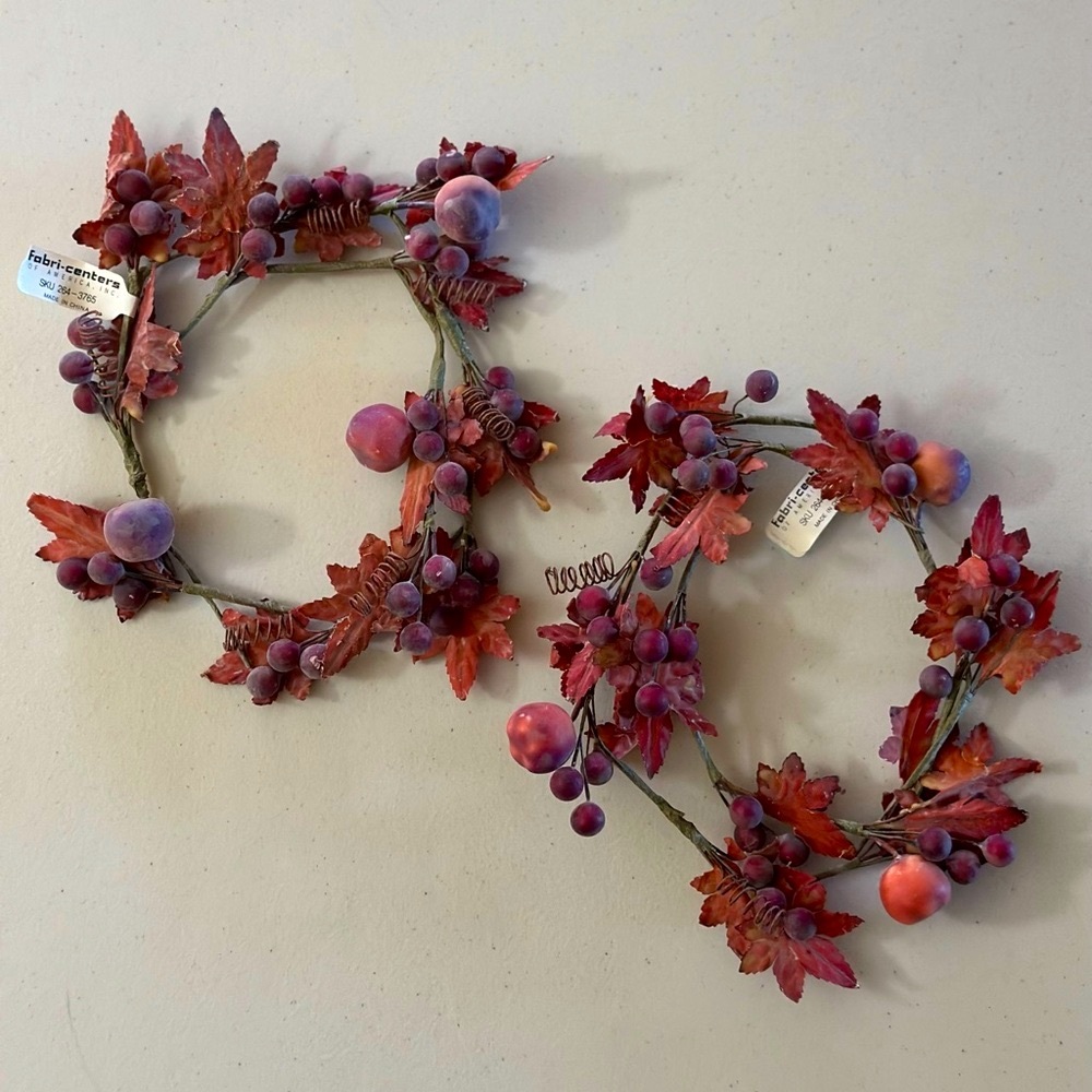Purple Berry Wreath Set or Centerpiece Decor NWT Vintage